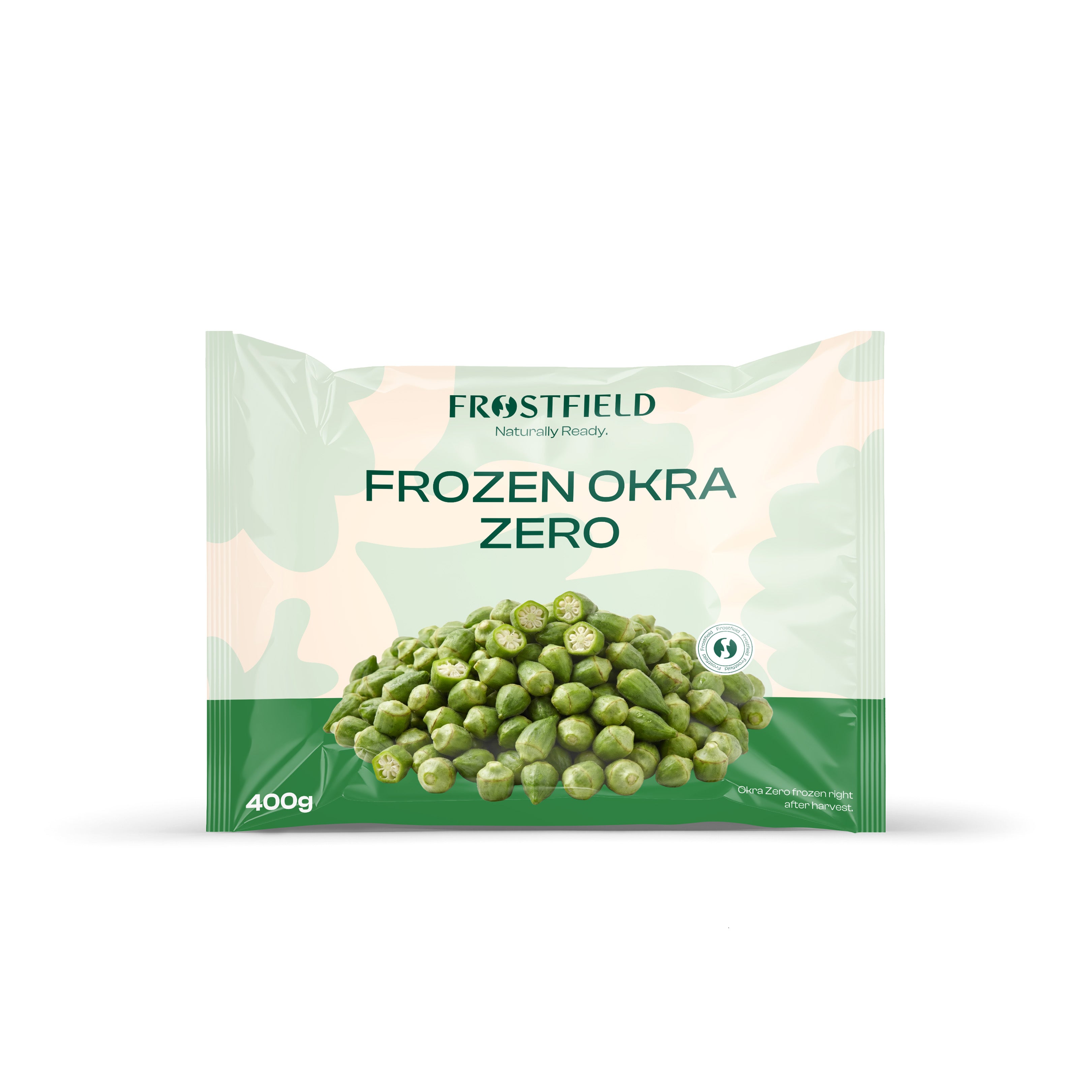 Frostfield Frozen Okra Zero 400g – Naturally Ready, Crown-Removed