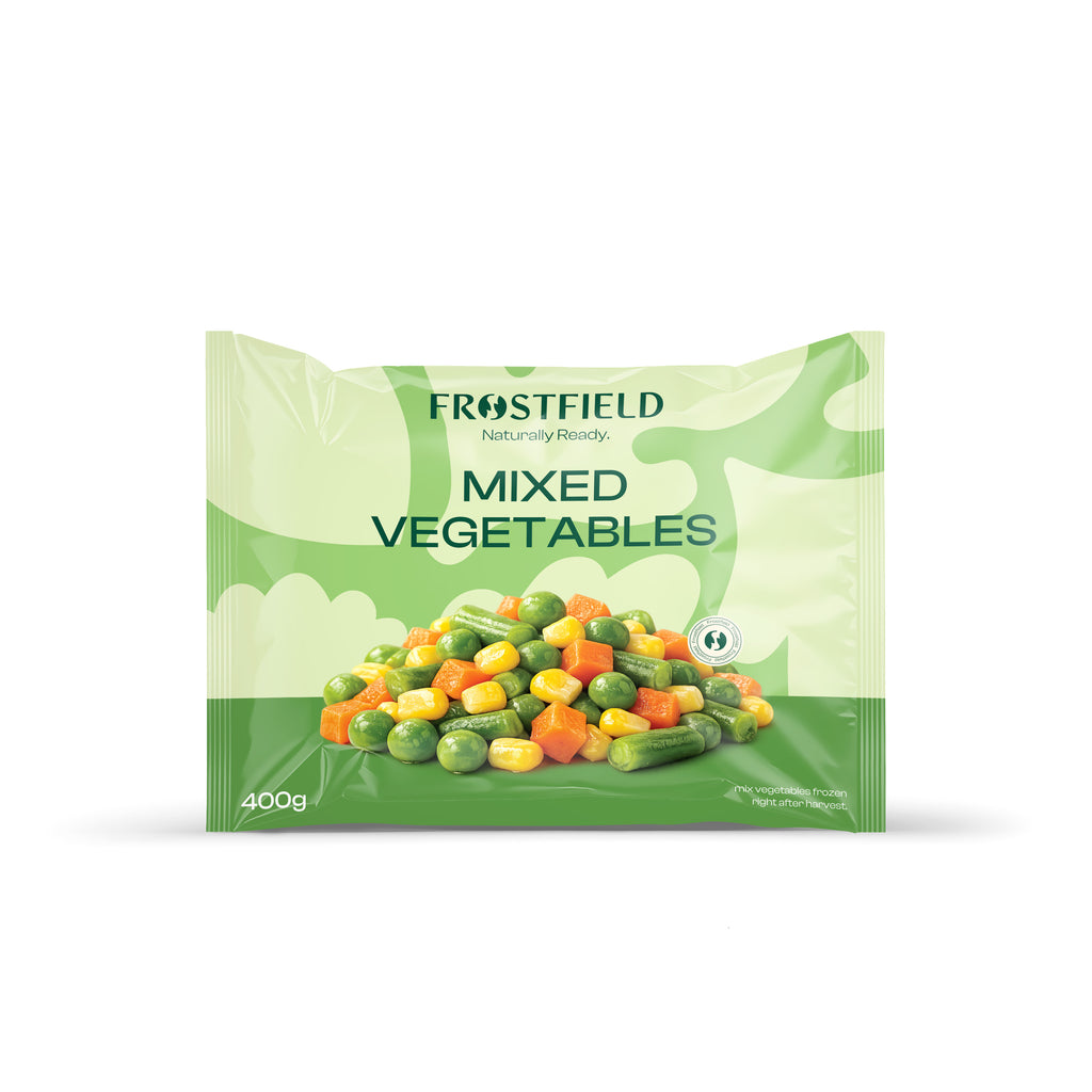 Frostfield Frozen Mixed Vegetables 400g – Peas, Carrots, Corn & Green Beans